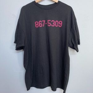 867-5309 Song Graphic Tee Men's XL Black